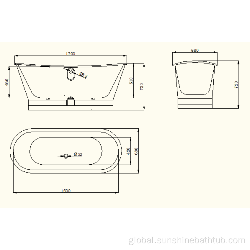 Bathtub with Skirt 67 Inch Freestanding Skirted Mirror Cast Iron Bathtub Manufactory